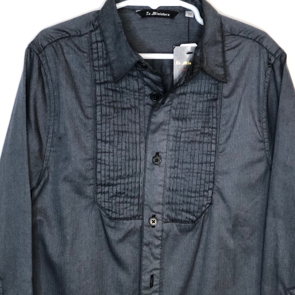 La Miniatura boys tuxedo shirt NWT